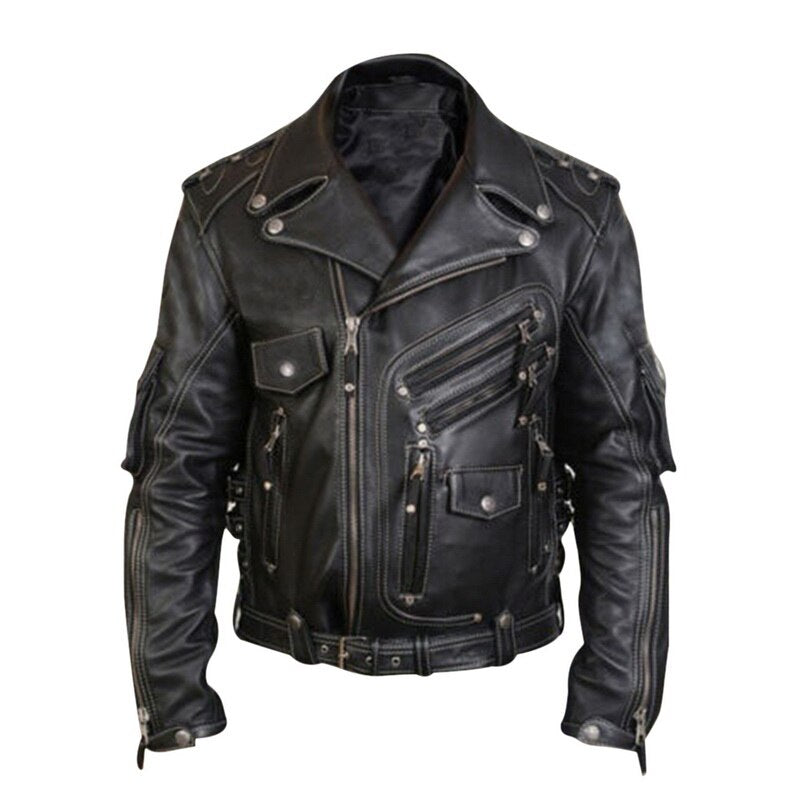 Men's cycling leather jacket